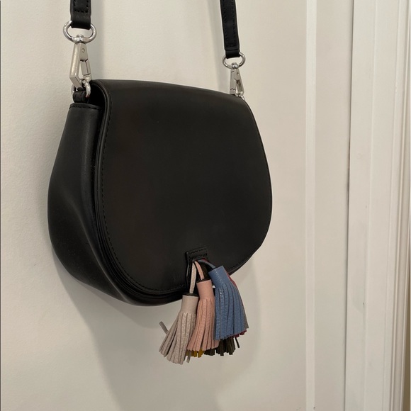 ⭐️ Rebecca Minkoff Sofia Multicolor Tassel Rainbow Black Leather Crossbody Bag - Picture 5 of 16